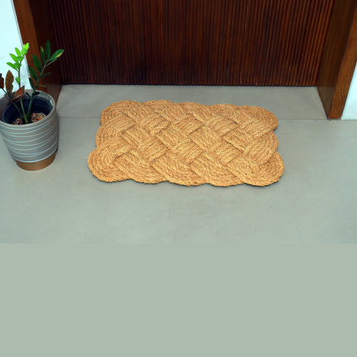 MYMATS HANDWOWEN BRAIDED COIR DOORMAT