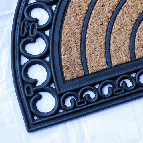 MYMATS HALF MOON COIR DOORMAT WITH RUBBER BORDER