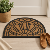 Half moon natural coir doormat with durable bristles and elegant arch design
