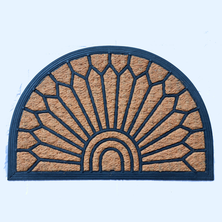  Arch-shaped coir doormat with thick fibers to trap dust and debris at entryways