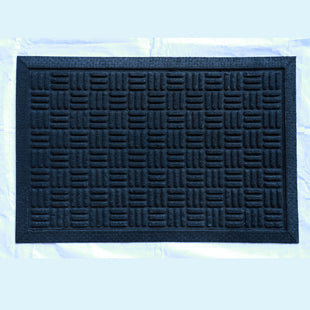  Sturdy rubber-backed doormat with textured polypropylene surface for dirt removal